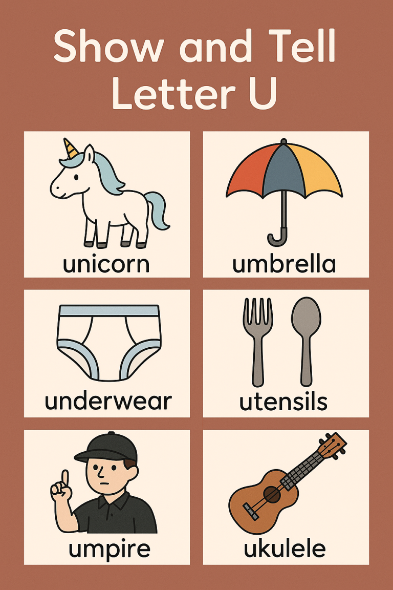 Show and Tell Letter U – Unique Preschool Ideas and Activities