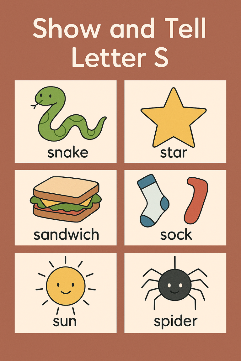 Show and Tell Letter S – Smart & Sensory Preschool Ideas