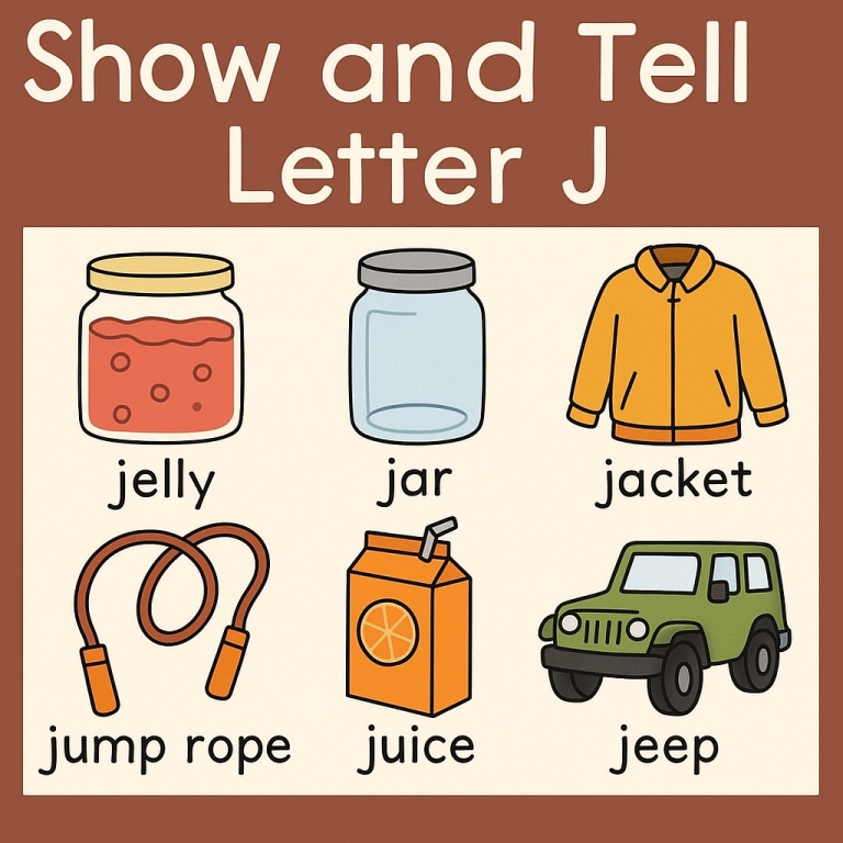 Show and Tell Letter J – Joyful Ideas and Preschool Learning Fun