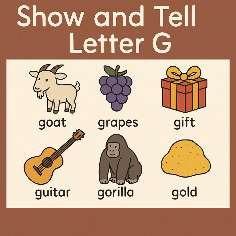 Show and Tell Letter G – Great Ideas and Preschool Activities