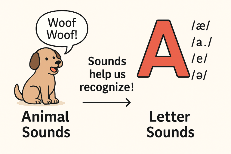 Animal sounds vs letter sounds educational comparison for early literacy
