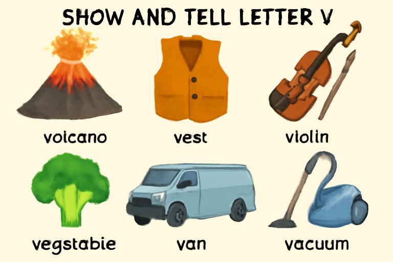 Show and Tell Letter V – Vibrant Preschool Ideas and Activities